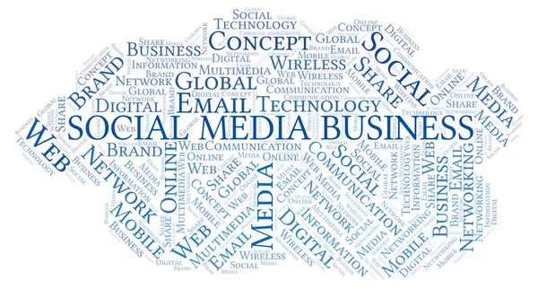 Κοινωνική Media Business Cloud Λέξη Σύννεφο Λέξεων Γίνεται Κείμενο Μόνο — Φωτογραφία Αρχείου