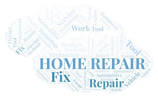 Home Reparación Palabra Nube Wordcloud Hecho Solo Con Texto — Foto de Stock