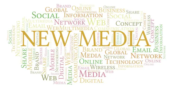 New Media Word Cloud Word Cloud Made Text Only — Stock Photo, Image