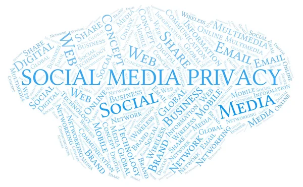 Social Media Privacy word cloud. Word cloud made with text only.