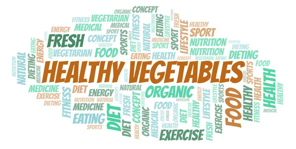 Gesundes Gemüse Wort Wolke Wordcloud Nur Mit Text Erstellt — Stockfoto