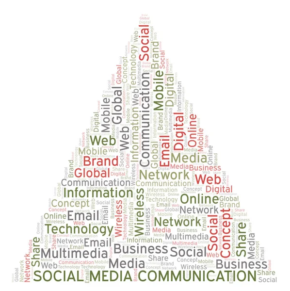 Sociala Mediekommunikation Word Cloud Word Cloud Med Endast Text — Stockfoto