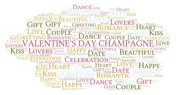 Valentine's Day Champagne word cloud. Word cloud made with text only.