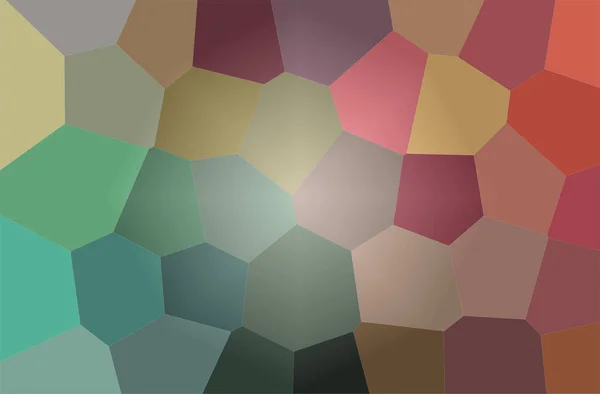 Abstract illustration of blue, green and red bright giant hexagon background