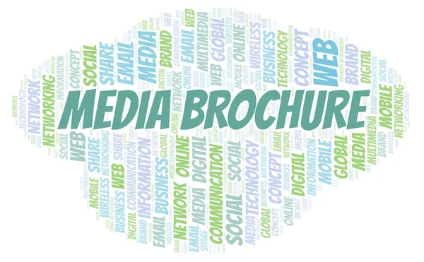 Media Broschyr Word Cloud Word Cloud Med Endast Text — Stockfoto