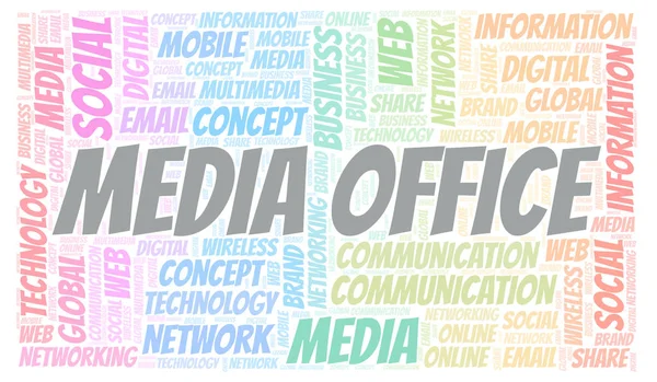 Media Office Word Cloud Word Cloud Gemaakt Met Alleen Tekst — Stockfoto