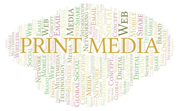 Print Media word cloud. Word cloud made with text only.