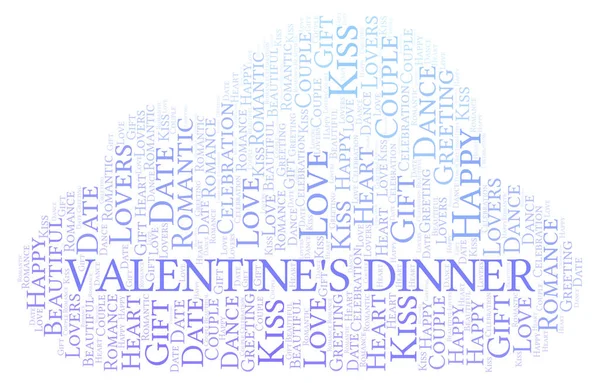 Valentine\'s Dinner word cloud. Word cloud made with text only.