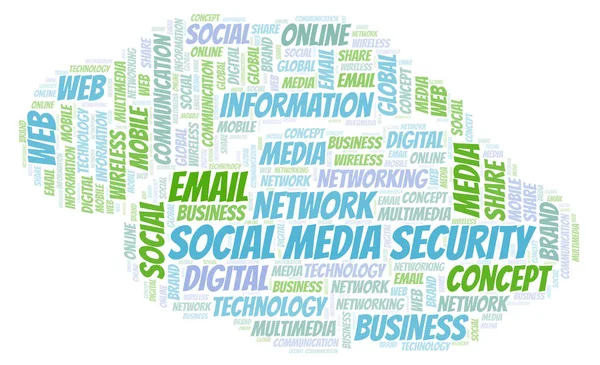 Sociale Media Zekerheidstelling Word Cloud Word Cloud Gemaakt Met Alleen — Stockfoto