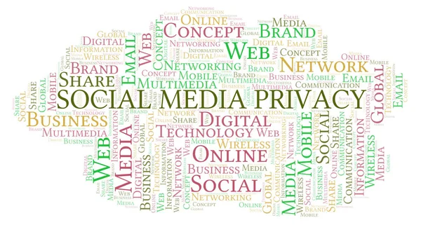 Social Media Privacy word cloud. Word cloud made with text only.