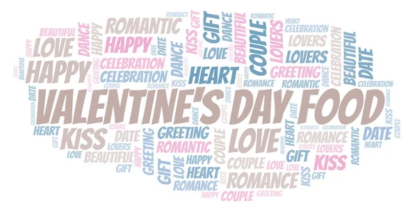 Valentine\'s Day Food word cloud. Word cloud made with text only.
