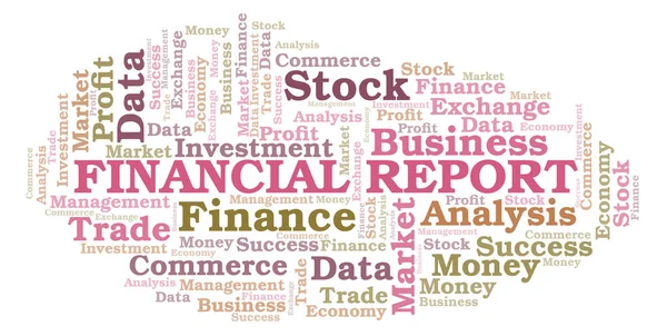 Pénzügyi Jelentés Szó Felhő Wordcloud Készült Csak Szöveg — Stock Fotó
