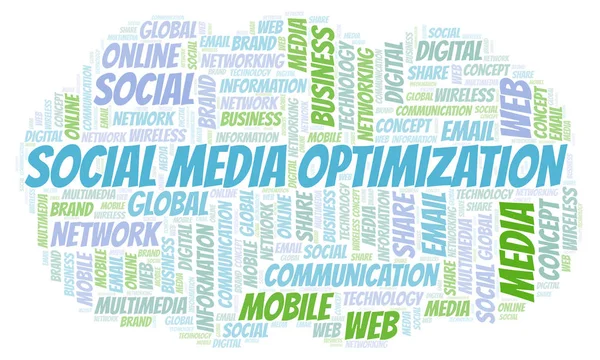 Social Media Optimization word cloud. Word cloud made with text only.