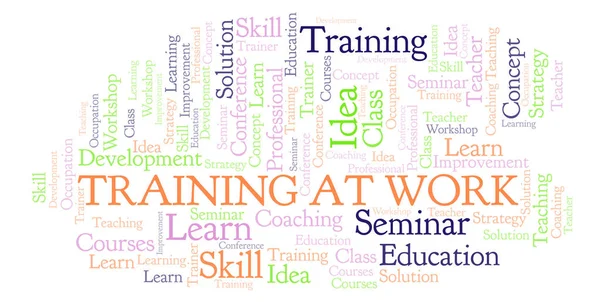 Training Work Word Cloud Wordcloud Made Text Only — Stock Photo, Image