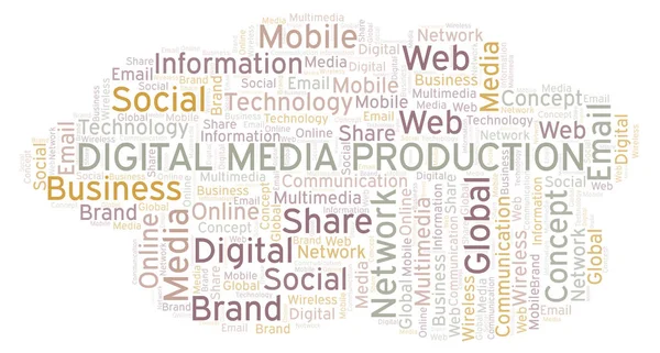Digital Media Production word cloud. Word cloud made with text only.