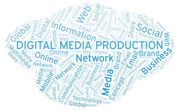 Digital Media Production word cloud. Word cloud made with text only.