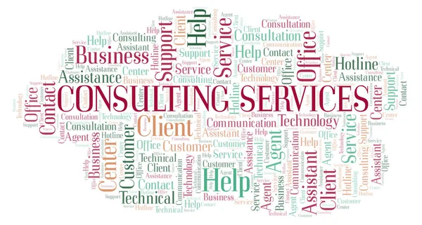 Consulting Services Word Cloud Wordcloud Nur Mit Text Erstellt — Stockfoto