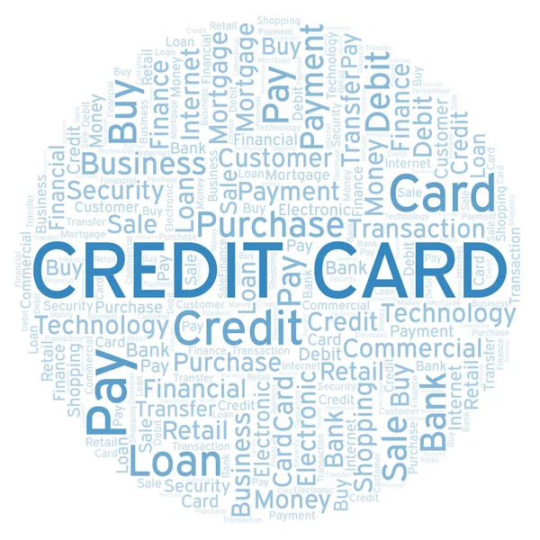 Carta Credito Parola Cloud Wordcloud Realizzato Solo Con Testo — Foto Stock