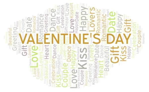 Valentine\'s Day word cloud. Word cloud made with text only.