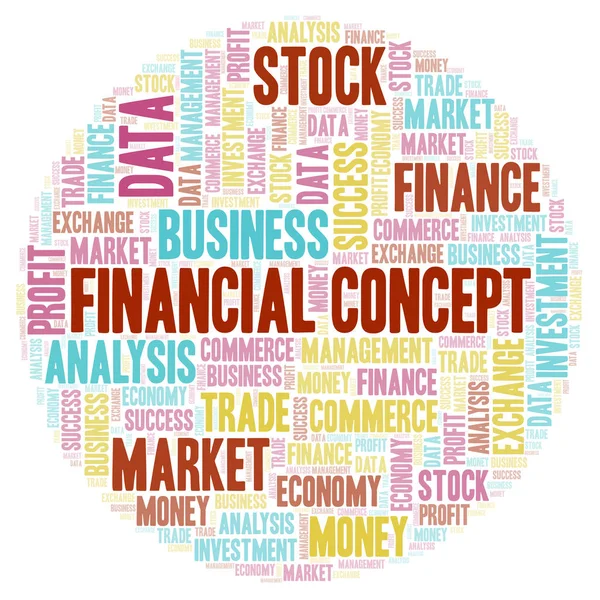 Finansiella Begrepp Word Cloud Wordcloud Gjorda Med Endast Text — Stockfoto