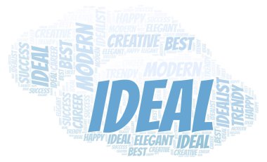 İdeal kelime bulutu. Yalnızca metin ile yapılan Wordcloud.