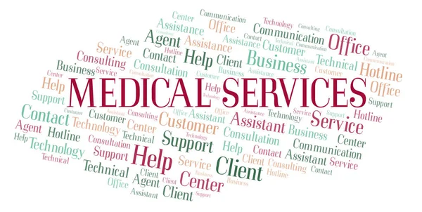 Services Médicaux Nuage Mots Wordcloud Fait Avec Texte Seulement — Photo