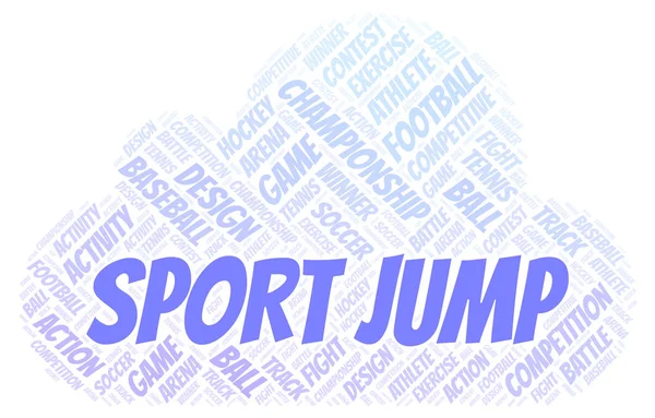Sport Jump Szó Felhő Wordcloud Készült Csak Szöveg — Stock Fotó