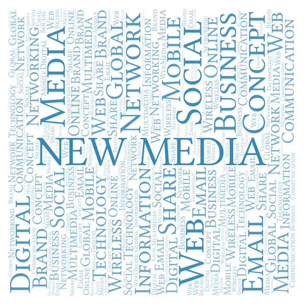 Nuvem Palavras New Media Nuvem Word Feita Apenas Com Texto — Fotografia de Stock