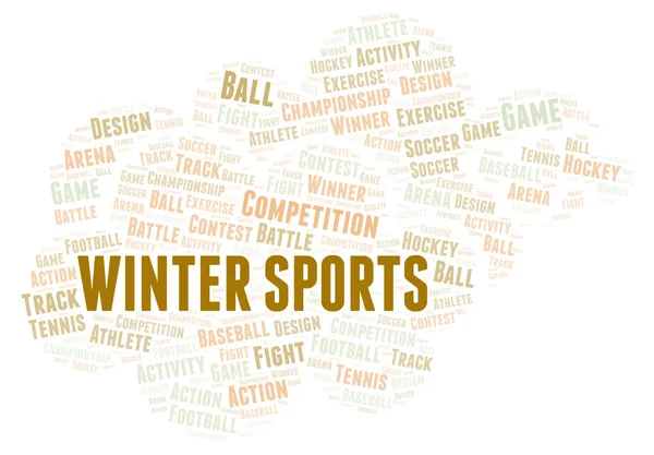 Winter Sports Word Cloud Wordcloud Made Text Only — Stock Photo, Image