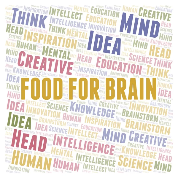 Nube Palabras Comida Para Cerebro Wordcloud Hecho Solo Con Texto —  Fotos de Stock