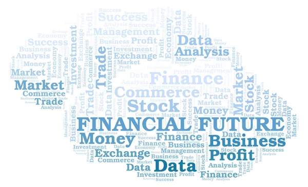 Futuro Financiero Palabra Nube Wordcloud Hecho Solo Con Texto —  Fotos de Stock