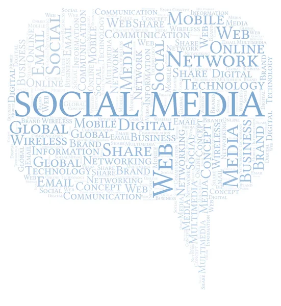 Social Media Word Cloud Word Cloud Made Text Only — Stock Photo, Image