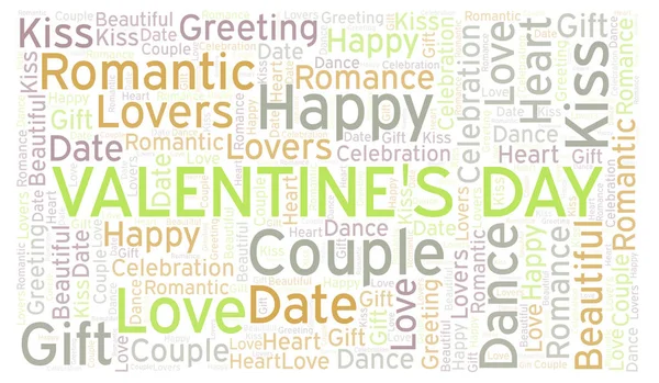 Valentine\'s Day word cloud. Word cloud made with text only.