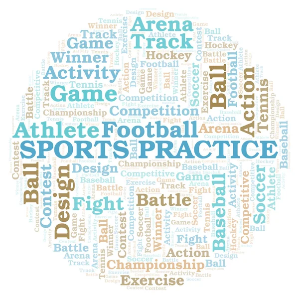 Sports Practice Word Cloud Wordcloud Made Text Only — Stock Photo, Image