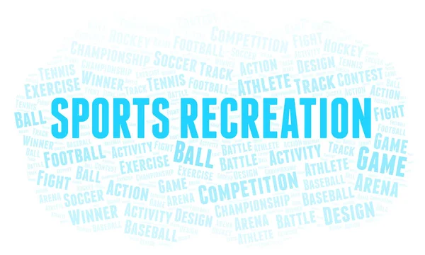 Rekreasyon Kelime Bulutu Spor Yalnızca Metin Ile Yapılan Wordcloud — Stok fotoğraf