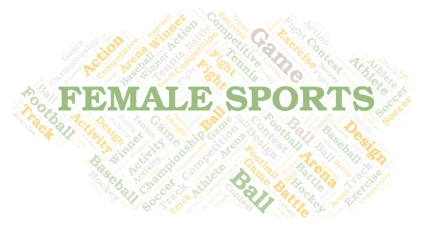 Nuvola Parole Sportive Femminili Wordcloud Realizzato Solo Con Testo — Foto Stock