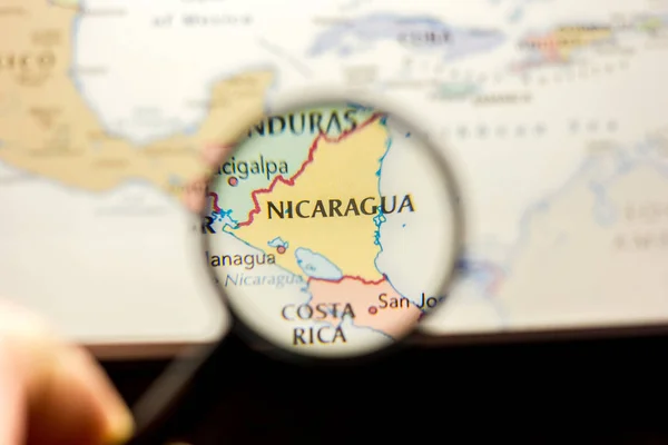 Ivanovsk, Russia - January 24, 2019: Nicaragua on the map of the world Stock Picture