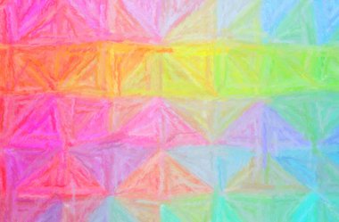 Yeşil, kırmızı uzun fırça darbeleri Pastel arka plan soyut gösteren resim.