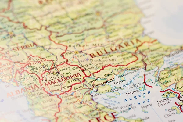 Ivanovsk Rússia Janeiro 2019 Macedônia Mapa Mundo — Fotografia de Stock