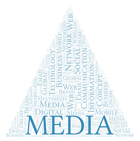 Media Word Cloud Word Cloud Gemaakt Met Alleen Tekst — Stockfoto