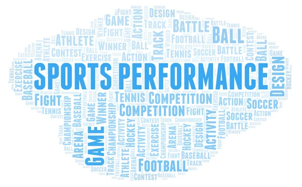 Desporto Performance Nuvem Palavras Wordcloud Feito Apenas Com Texto — Fotografia de Stock