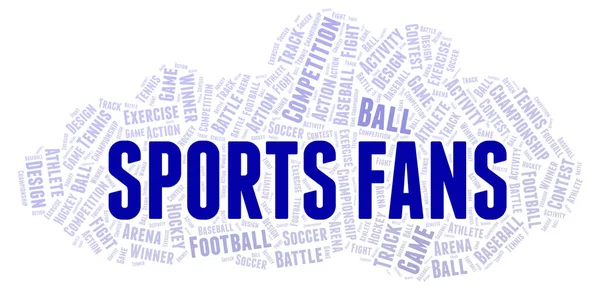 Sports Fans Word Cloud Wordcloud Gjorda Med Endast Text — Stockfoto