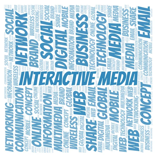 Interactive Media word cloud. Word cloud made with text only.
