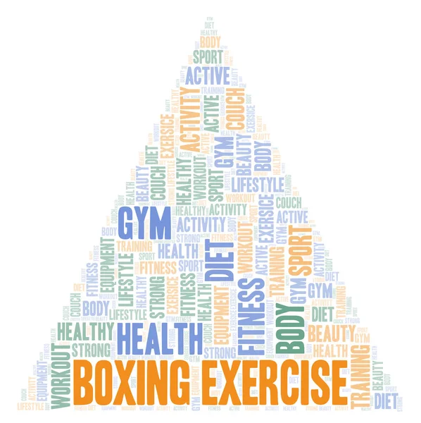 Boxe Exercício Nuvem Palavras Wordcloud Feito Apenas Com Texto — Fotografia de Stock