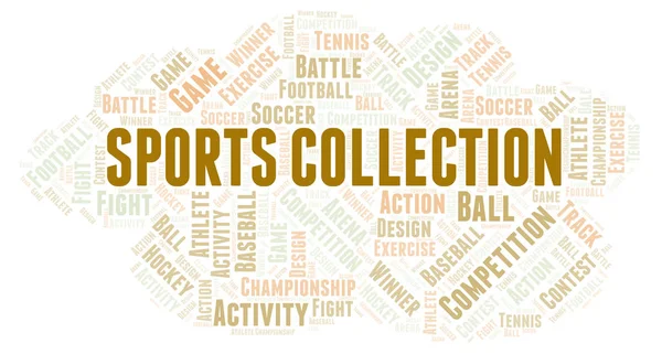 Sports Collection Nuvem Palavras Wordcloud Feito Apenas Com Texto — Fotografia de Stock