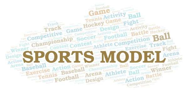 Sports Model Nuvem Palavras Wordcloud Feito Apenas Com Texto — Fotografia de Stock