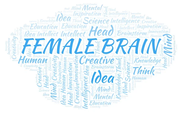 Vrouwelijke Hersenen Word Cloud Wordcloud Gemaakt Met Alleen Tekst — Stockfoto