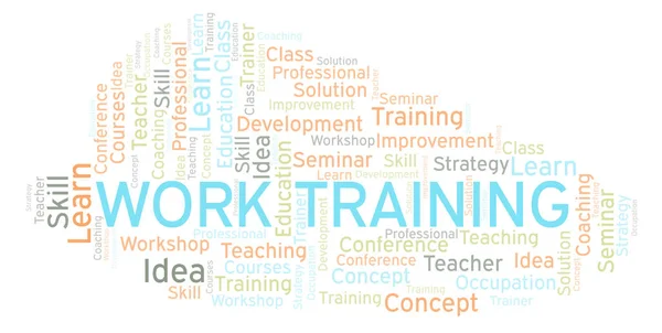 Work Training Word Cloud Wordcloud Made Text Only — Stock Photo, Image