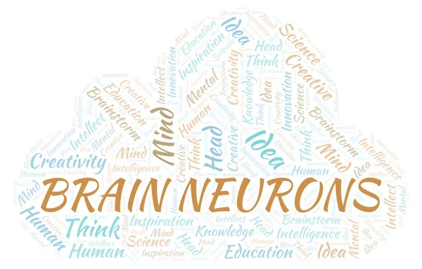 Σύννεφο Λέξεων Νευρώνες Του Εγκεφάλου Wordcloud Γίνεται Κείμενο Μόνο — Φωτογραφία Αρχείου