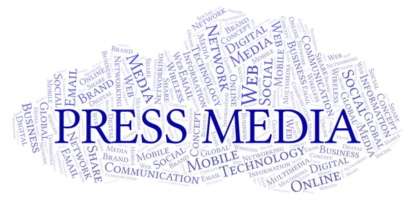 Press Media Word Cloud Word Cloud Made Text Only — Stock Photo, Image